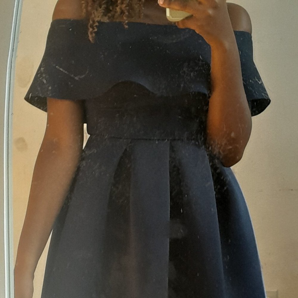 Navy blue Charolette Russe xs off-shoulder dress